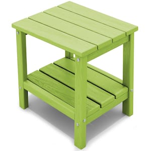 Apple Green Rectangle Resin Outdoor Side Table