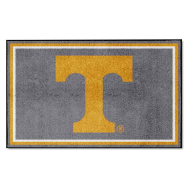 FANMATS Tennessee Volunteers Gray 4 ft. x 6 ft. Plush Area Rug