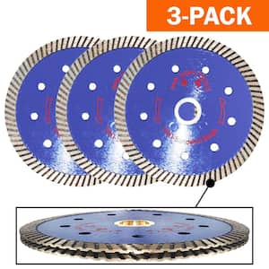 Grip Tight Tools 14 in. Classic Plus Laser Welded Turbo Segmented - Multi-Purpose Diamond Blade for Granite, Marble, and Masonry (3 Pack) B15303-3