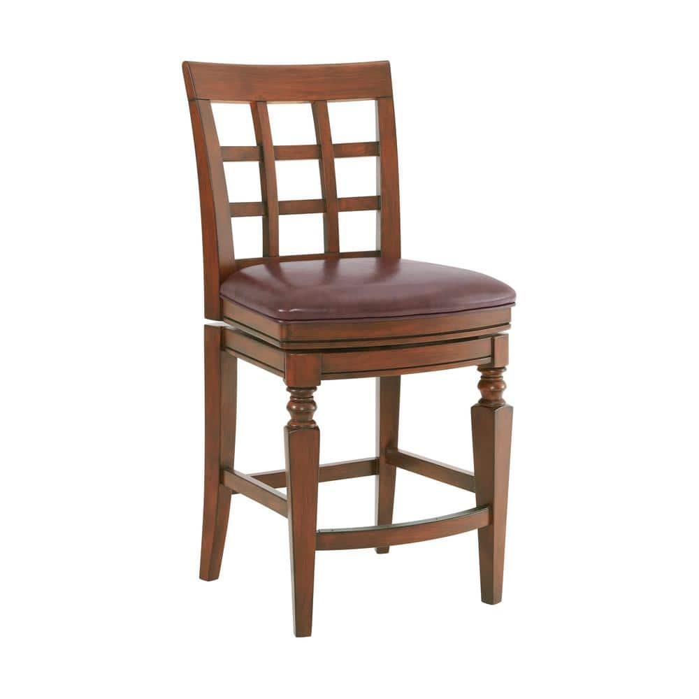 Napa Counter Height Barstool with Memory Return-Swivel, Faux Leather - Alaterre Furniture