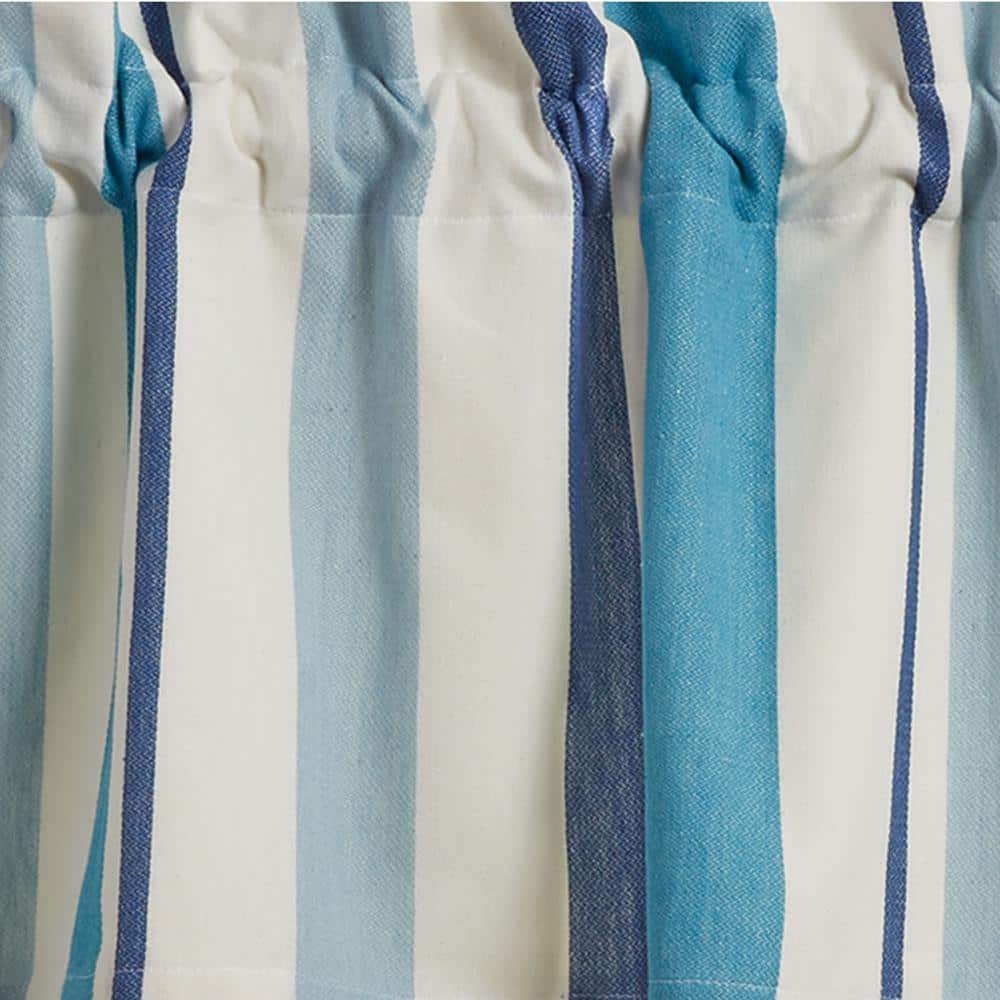 Colby Coastal Blue and White Striped Valance