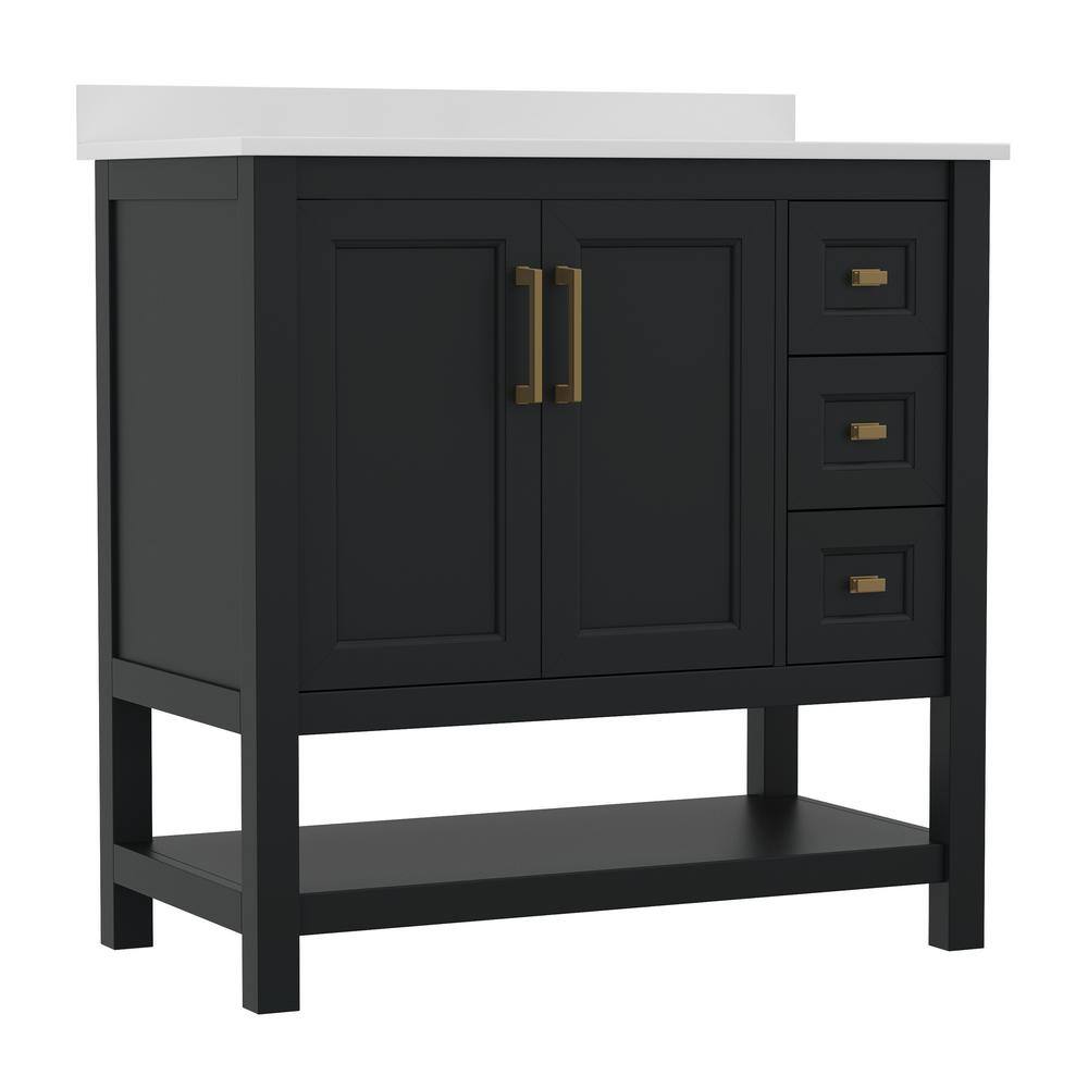 Reviews for Carnegy Avenue Vega 36 in. Black Bathroom Vanity Sink