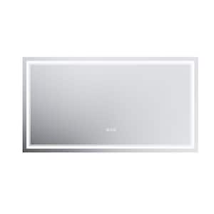 Hans 55 in. W x 30 in. H Rectangular Frameless Backlit LED Touch Sensor Anti-Fog Dimmable Wall Bathroom Vanity Mirror