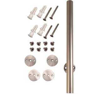 78-1/4 in. Stainless Steel Round Rail with Mounting Brackets