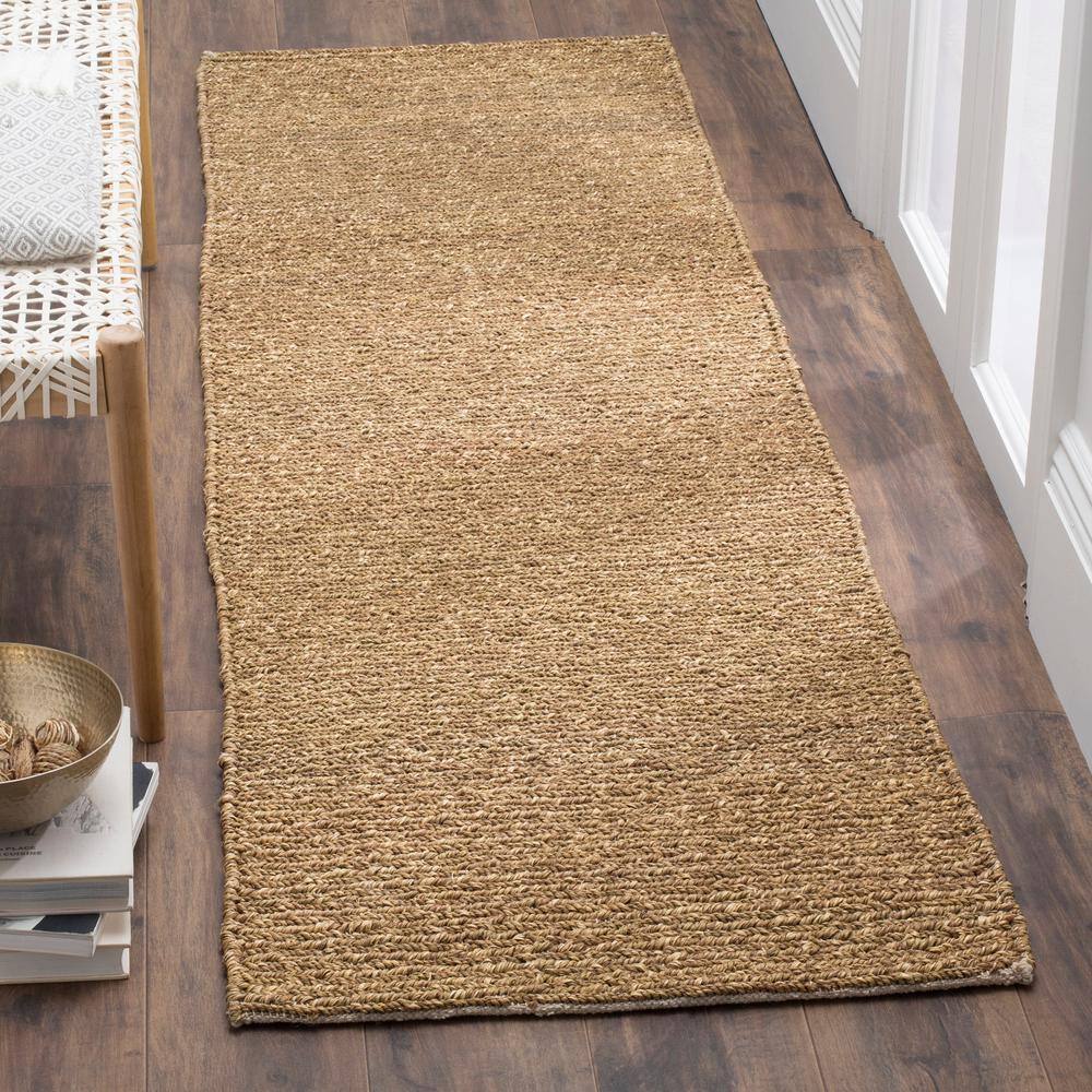 Hand-Knotted Natural Cotton Runner Rug, 27" x 5'