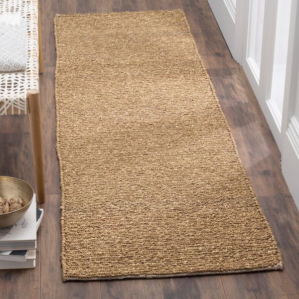 Natural Fiber Beige 2 ft. x 6 ft. Solid Runner Rug