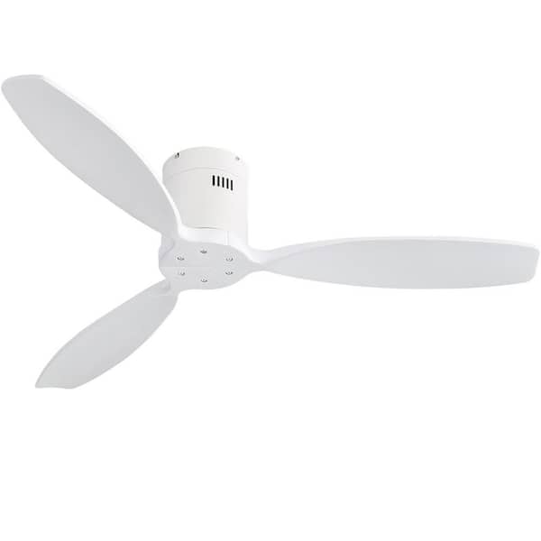 CACI Mall 52 in. Indoor/Outdoor White Ceiling Fan without Light for Bedroom or Living Room