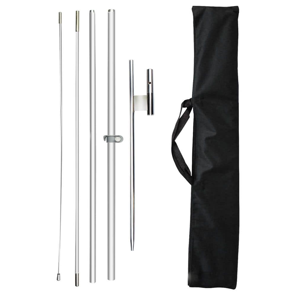 Adjustable Aluminum Alloy Feather Flagpole Kit with Stainless Steel Ground Spike and Oxford Bag, Fits 8FT Flags price history on PriceWatchPro