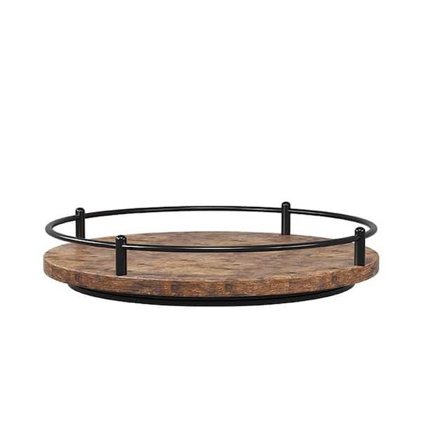 Lazy Susan Series 1-Shelf Black Wood 360 Degree Rotating Turntable Organizer for Kitchen Cabinet Table Storage
