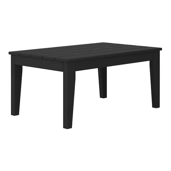 WESTIN OUTDOOR Laguna Outdoor Patio Weather Resistant Poly Plastic Rectangle Coffee Table in Black