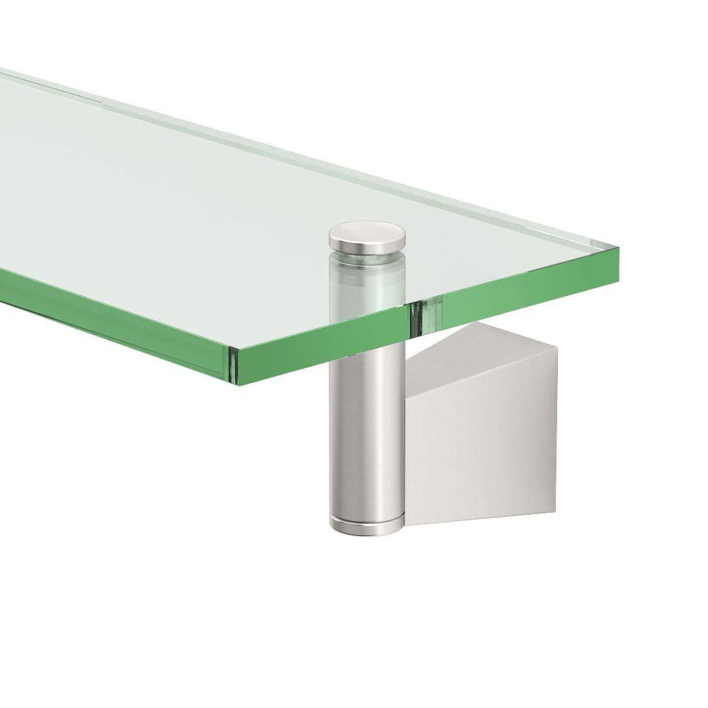 Bleu Satin Nickel Wall Mounted Glass Shelf