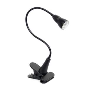 Sleek Essentials 22.75 in. Black Basic Clip-On LED Desk Lamp for Office with Flexible Gooseneck