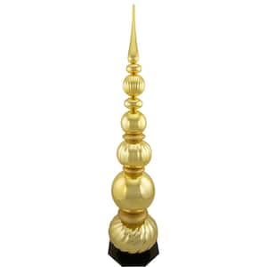 54 in. Shiny Gold and Glittered Topiary Finial Tower Commercial Christmas Decoration