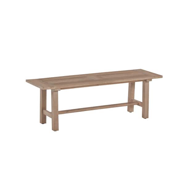Richard Rustic Light Oak Wood Outdoor Dining Bench 16" Single Bench.
