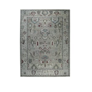 Ivory 9 ft. x 12 ft. Hand-Knotted Wool Classic Oushak Area Rug