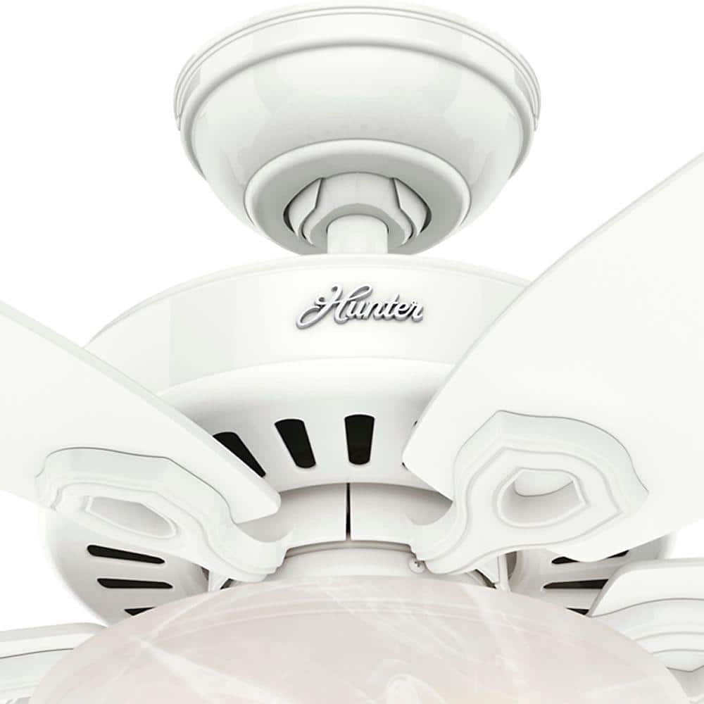 42" White and Light Oak Ceiling Fan with LED Light