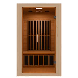 Home Sauna Room 2-Person Indoor Hemlock Wooden Infrared Indoor Sauna Spa with Bluetooth Digital Control Panel