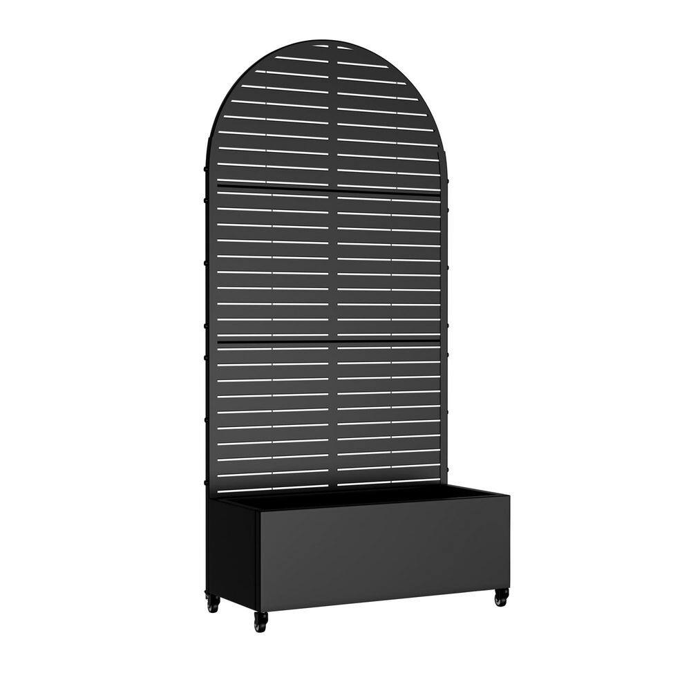 73 in. H x 35 in. W Black Metal Arch Wall Planter Box with Trellis for Climbing Plants price history on PriceWatchPro