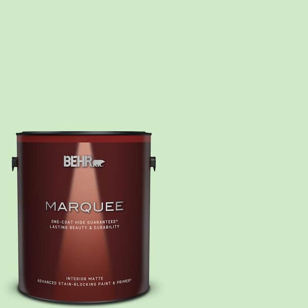 BEHR MARQUEE 1 gal. #440A-3 Mint Frappe Matte Interior Paint & Primer