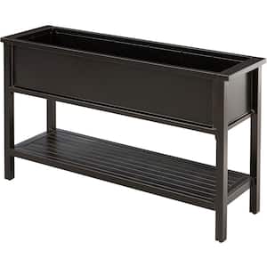 Traditions 51 in. Aluminum Raised Garden Bed Planter with Storage Shelf