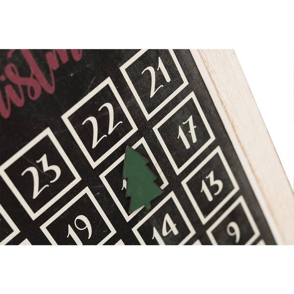 PARISLOFT 22.875 in. White and Black Farmhouse Wood Freestanding Christmas  Advent Calendar with Magnet UH361 - The Home Depot