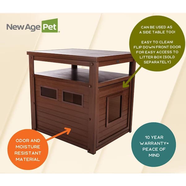 New Age Pet ECOFLEX Jumbo Litter Box Cover End Table - Russet
