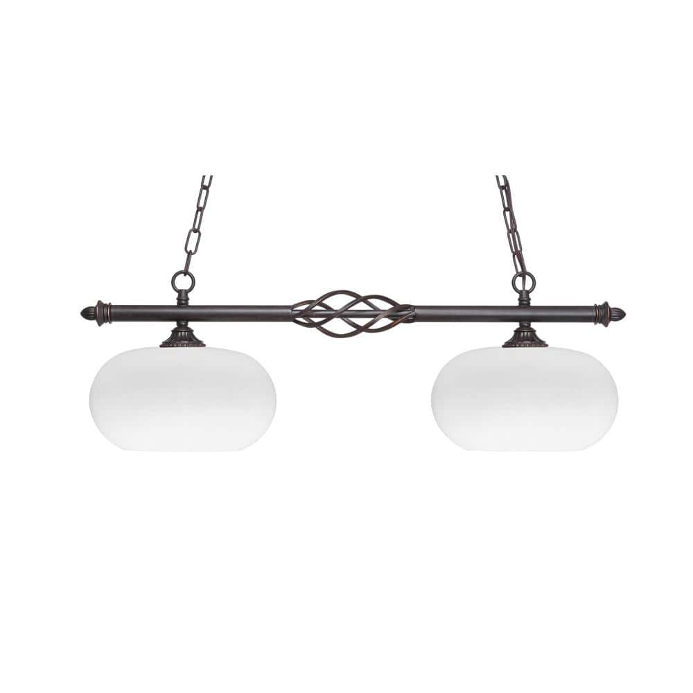 Bridgewater 2 Light Dark Granite Linear Chandelier, Any Room with 10 in. Wh