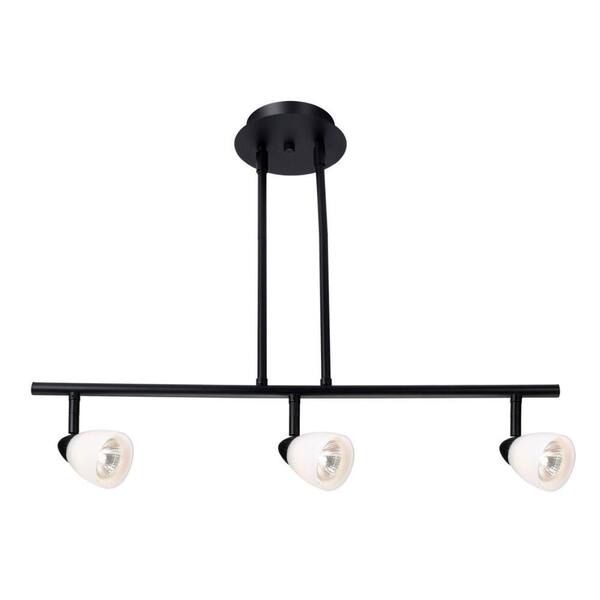 Design House Jerico 3-Light Oil Rubbed Bronze Rail Lighting with Frosted White Glass Shades