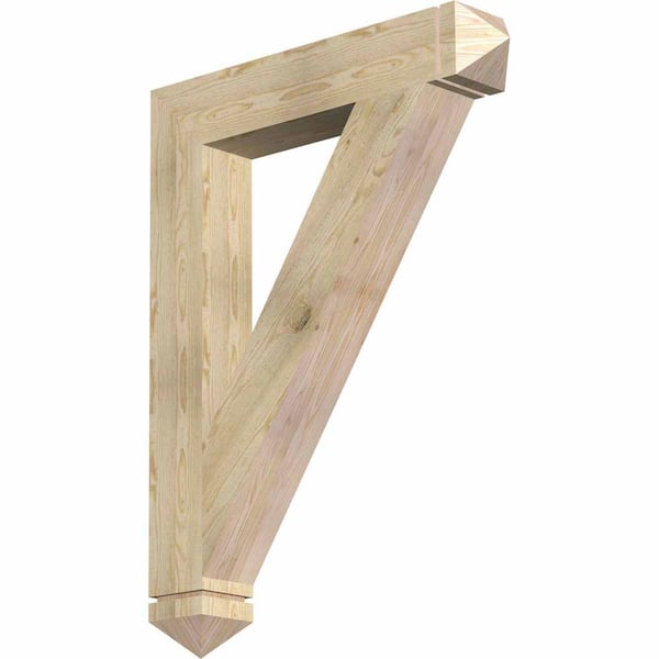 Ekena Millwork 6 in. x 48 in. x 36 in. Douglas Fir Traditional Arts and Crafts Rough Sawn Bracket