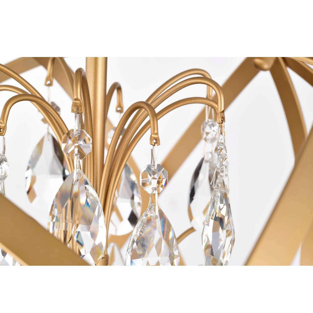 Benita Yellow Gold 5-Light Globe Crystal Chandelier