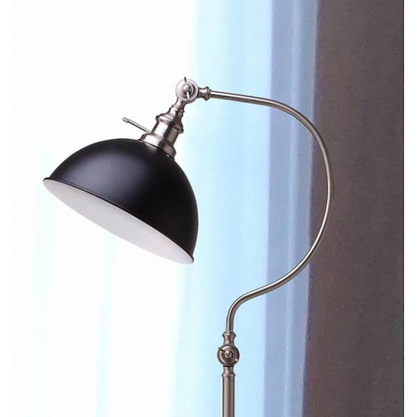 56 in. Nickel Standard Floor Lamp with Adjustable Lamp Head for Living Room, Bulb not Included
