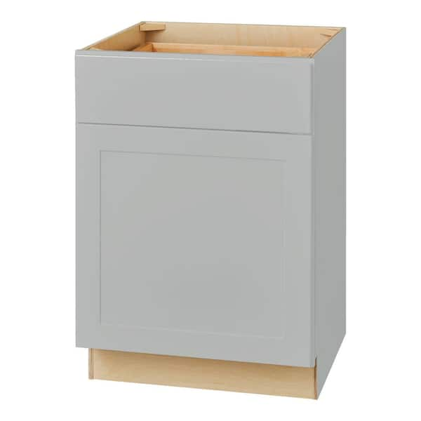 Hampton Bay Avondale Shaker Dove Gray Quick Assemble Plywood 24 In Wall Cabinet 24 In W X 36 In 4651