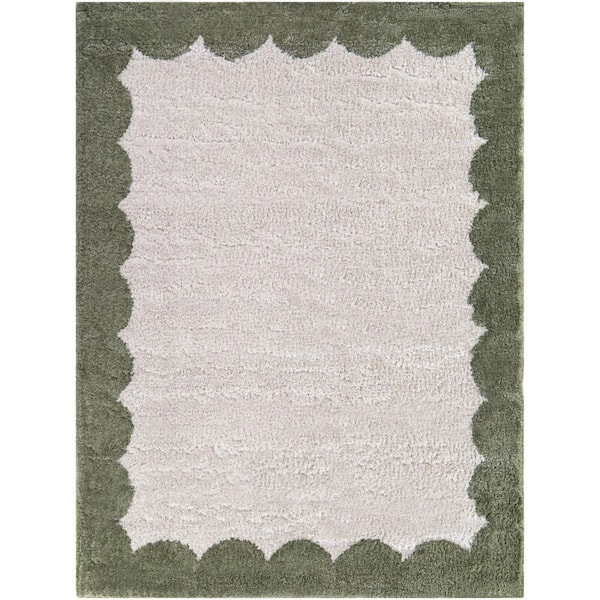 Unbranded Callahan Green 5 ft. 3 in. x 7 ft. Border Area Rug