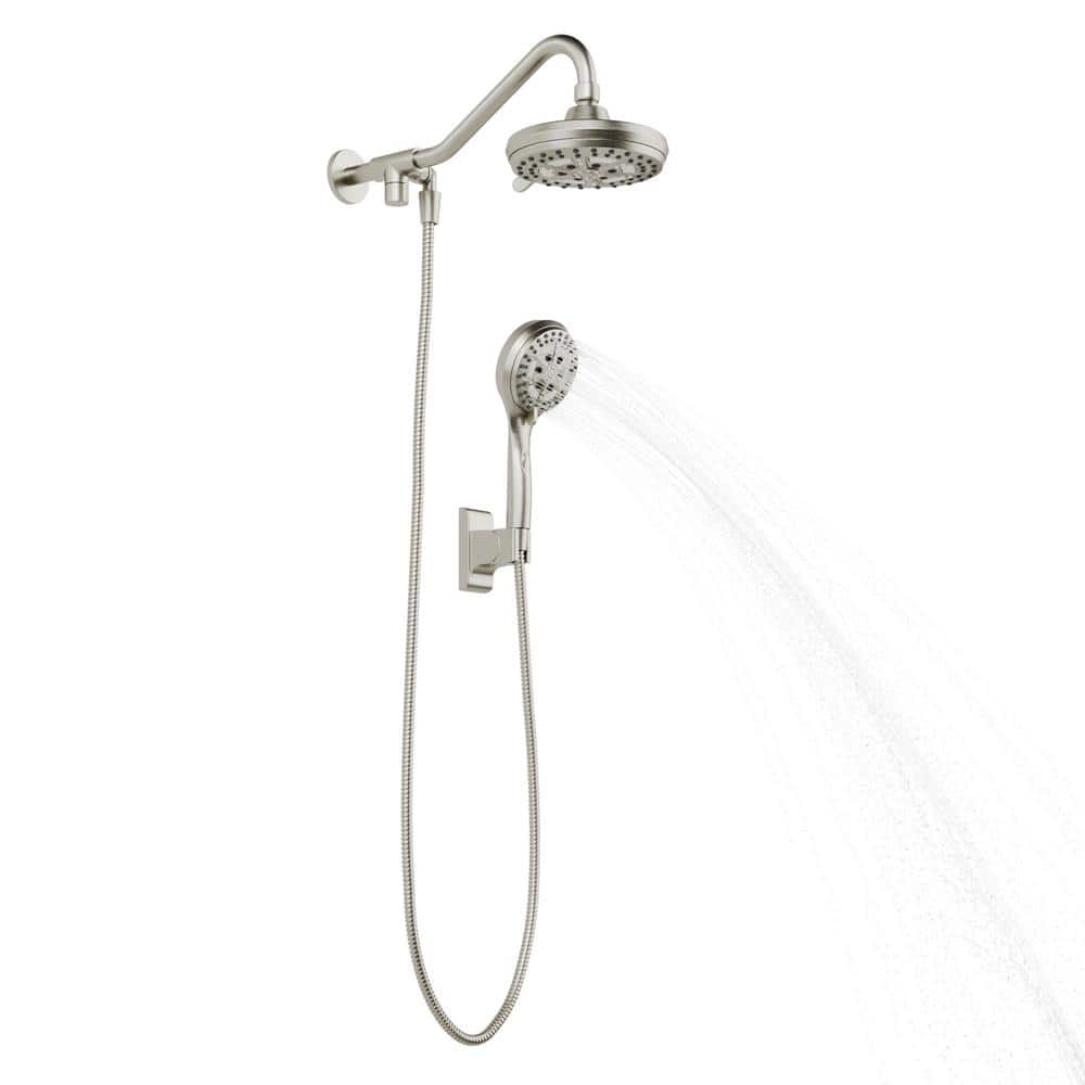 Brushed Nickel Multi-Function Handheld Rain Shower System