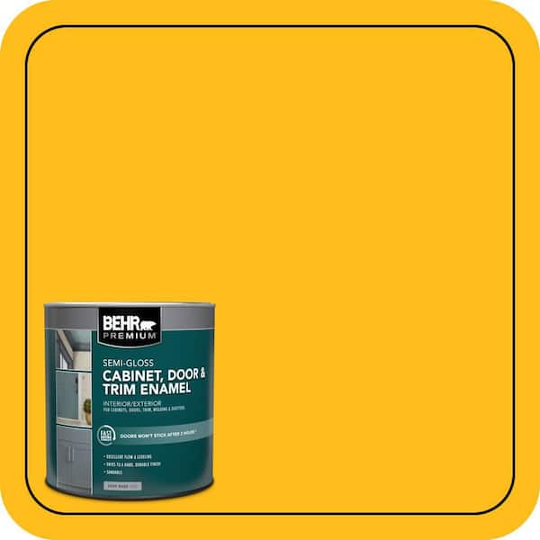 1 qt. #P290-7 Laser Lemon Semi-Gloss Enamel Interior/Exterior Cabinet, Door & Trim Paint