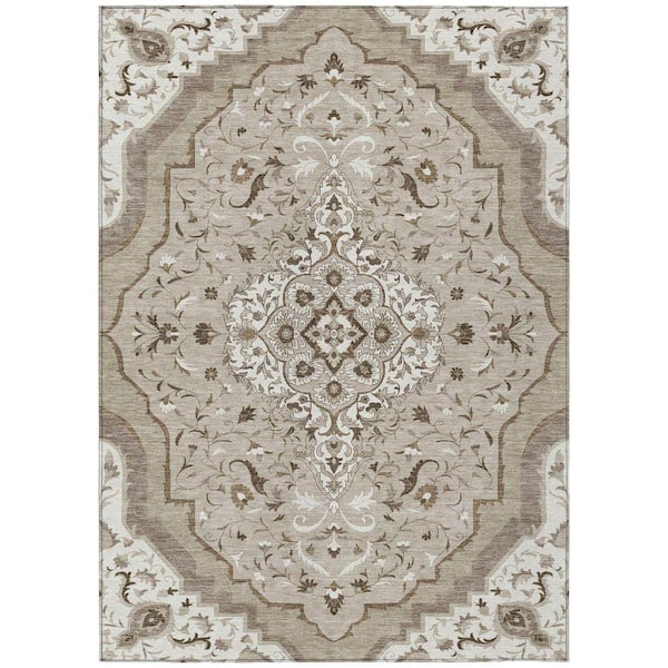 Chantille Machine Washable Indoor/Outdoor Abstract ACN2715 Beige 10 ft. x 14 ft. Area Rug