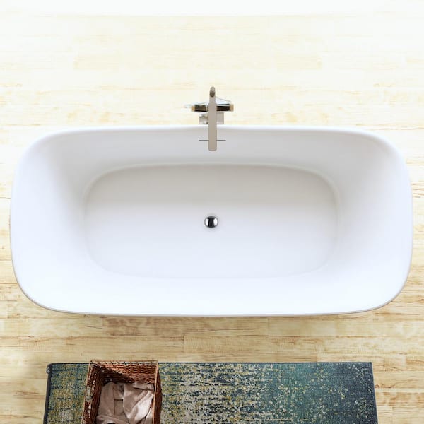 Vinnova Orion 67 in. x 31.5 in. Acrylic Flatbottom Soaking Bathtub