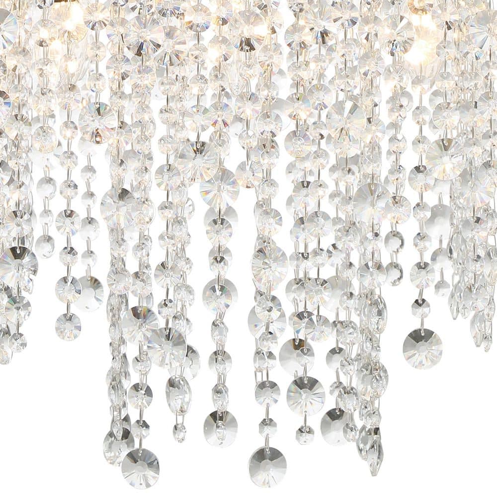 Mini Black Forged 5-Light Chandelier with Hand Cut Crystal