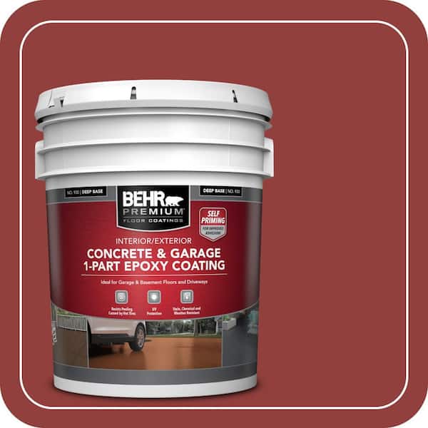 5 gal. #BIC-49 Red Red Red Self-Priming 1-Part Epoxy Satin Interior/Exterior Concrete and Garage Floor Paint