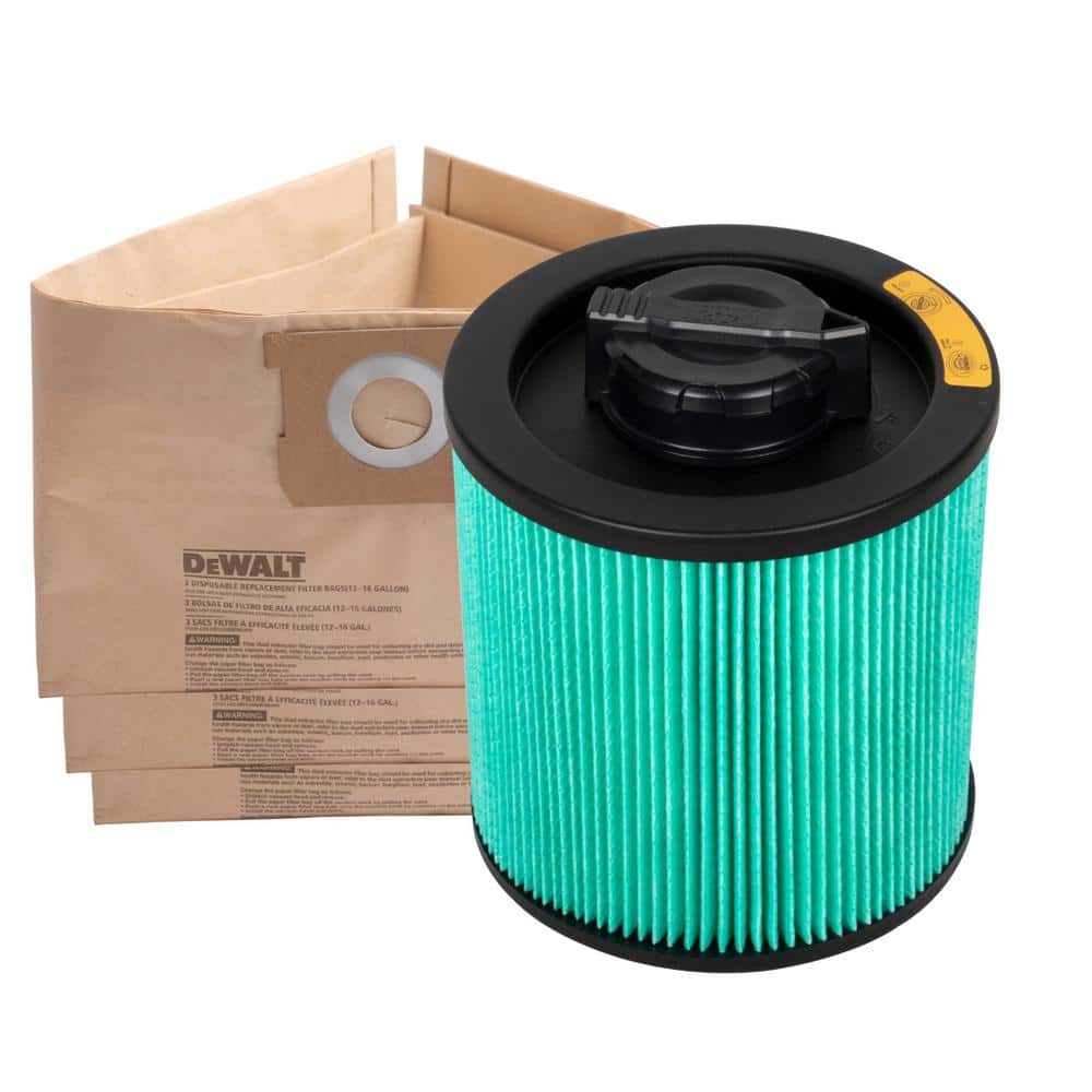 3-Pack Disposable Bag and HEPA Cartridge Filter Combo Pack for 12-16 Gallon Wet/Dry Vacuums product image for price tracking