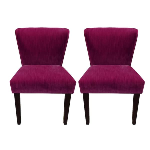 Homy Casa Cambodia Beet Upholstered Solid Wood Dining Chair(Set of 2)