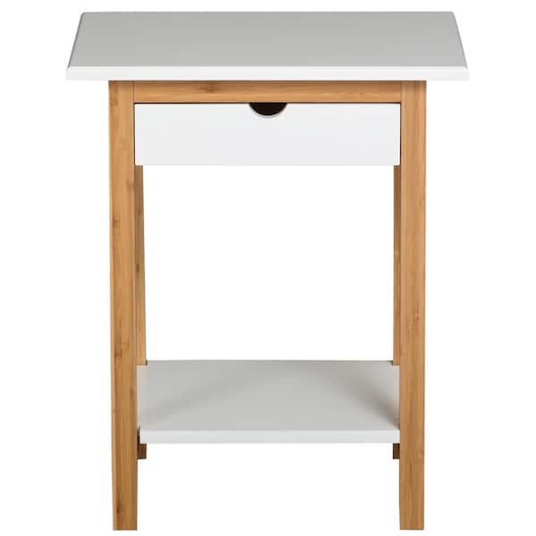 Eccostyle White 1-Drawer End Table