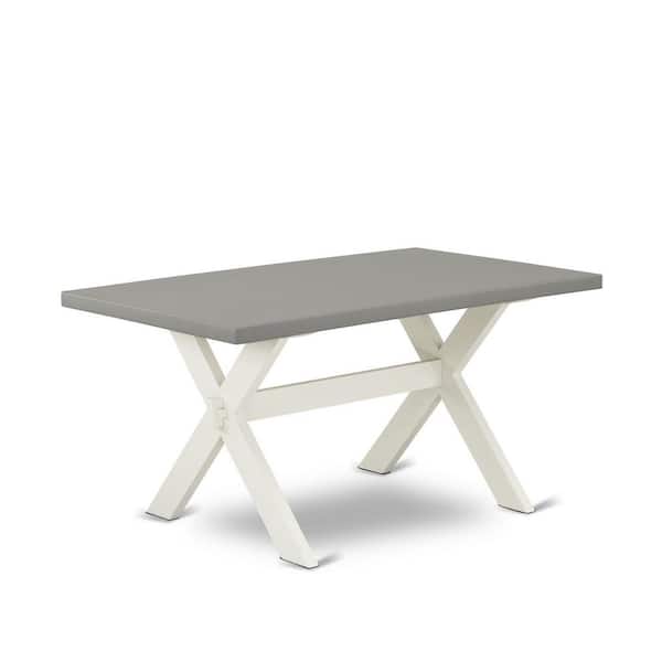 East West Furniture 5-Piece Natural Oak Finish Solid Wood Top Dining table with 4 Chairs with Lattice Back