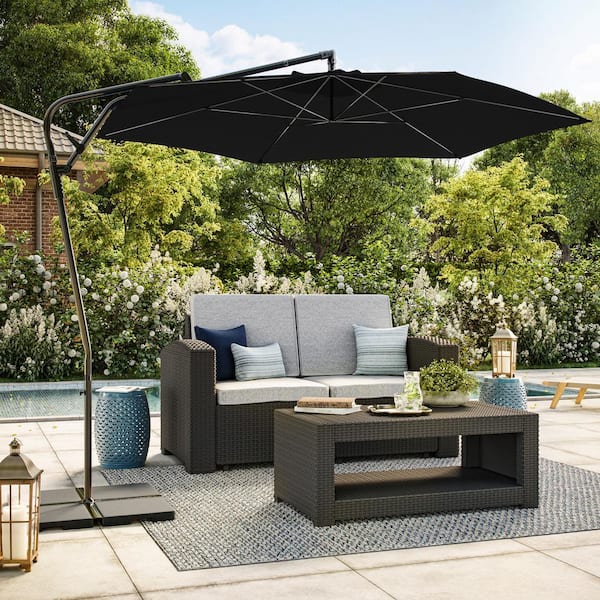 corliving tilting patio umbrella 10ft Round Crimson Red With 12 different colors 10ft Round Taupe and White