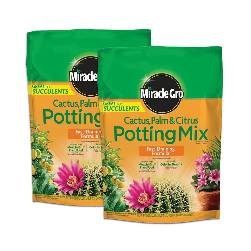 Miracle-Gro 16 Qt. Cactus Palm and Citrus Potting Soil Mix (2-Pack) VB00010  - The Home Depot