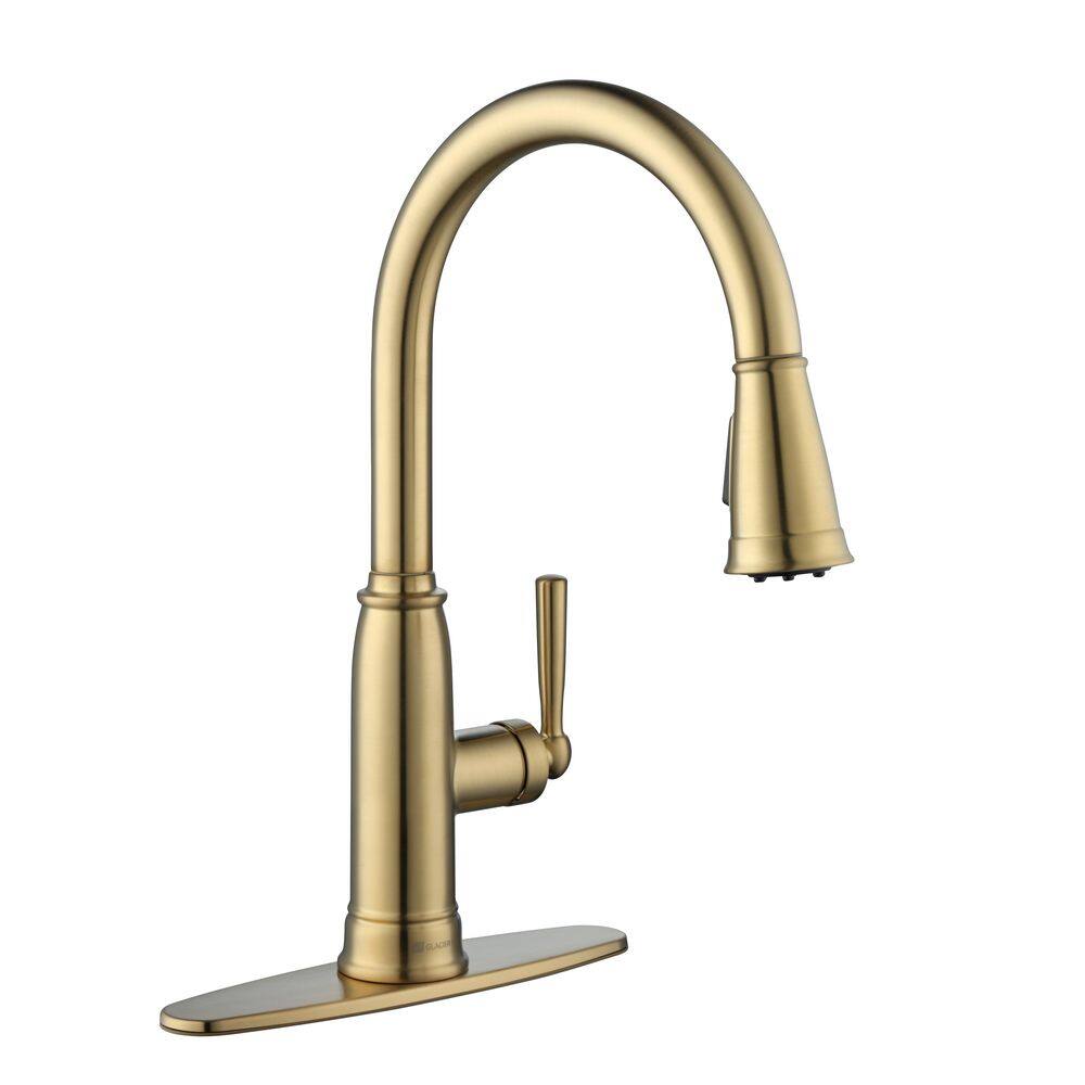 14.97 in. Shoreline Pulldown Kitchen Faucet in Brushed Gold with 180° Swivel price history on PriceWatchPro
