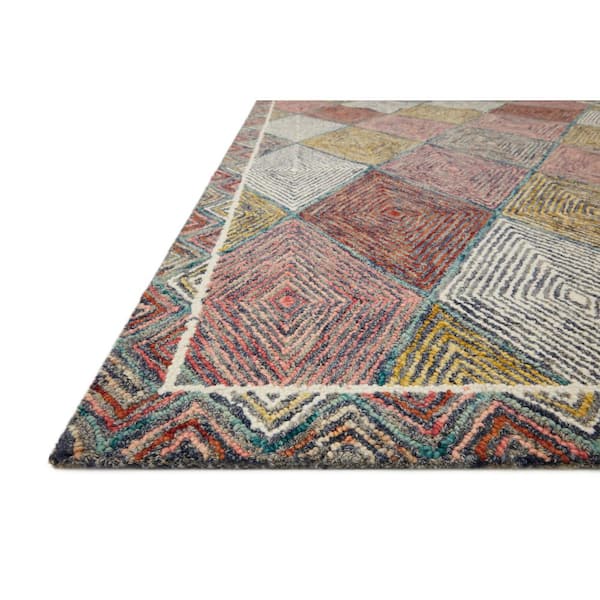 Spectrum Turquoise/Fiesta 1 ft. 6 in. x 1 ft. 6 in. Sample Contemporary Wool Pile Area Rug