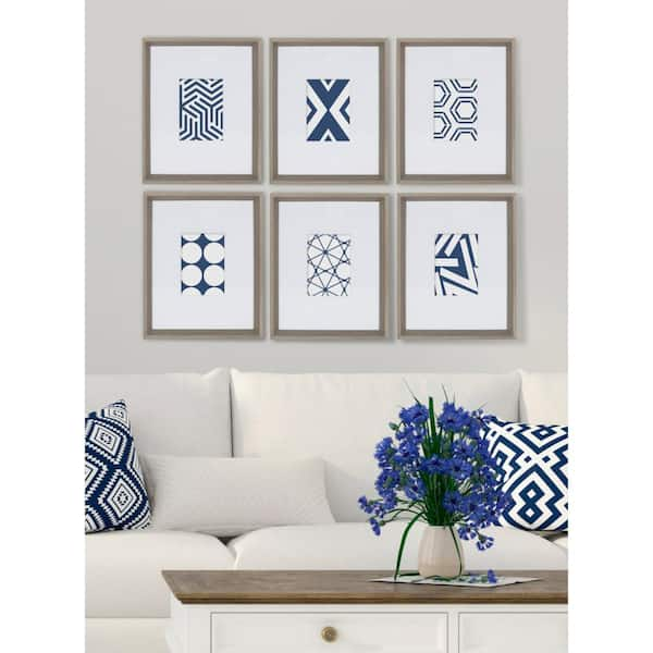 Wood Starburst Radial Plates Framed Wall Art With Black Frame Set