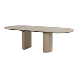 Garanie Oak Wood 102 in. Double Pedestal Extendable Dining Table (Seats 8)