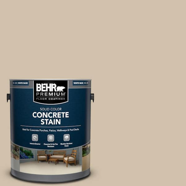BEHR PREMIUM 1 gal. #PFC-27 Light Rattan Solid Color Flat Interior/Exterior Concrete Stain